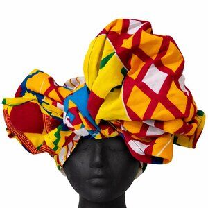 Ankara Print Cotton Turban Headwrap with Oversized Bow